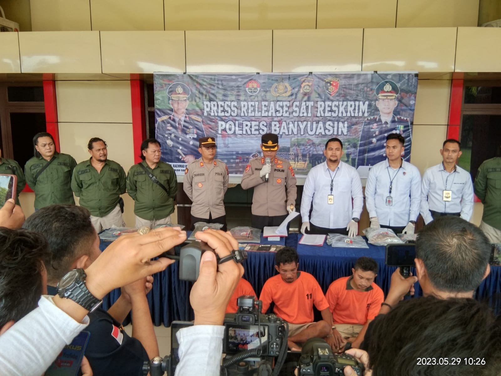 Polres Banyuasin Aman 3 Pelaku Pencurian Disertai Pembunuhan Polres Banyuasin Aman 3 Pelaku Pencurian Disertai Pembunuhan