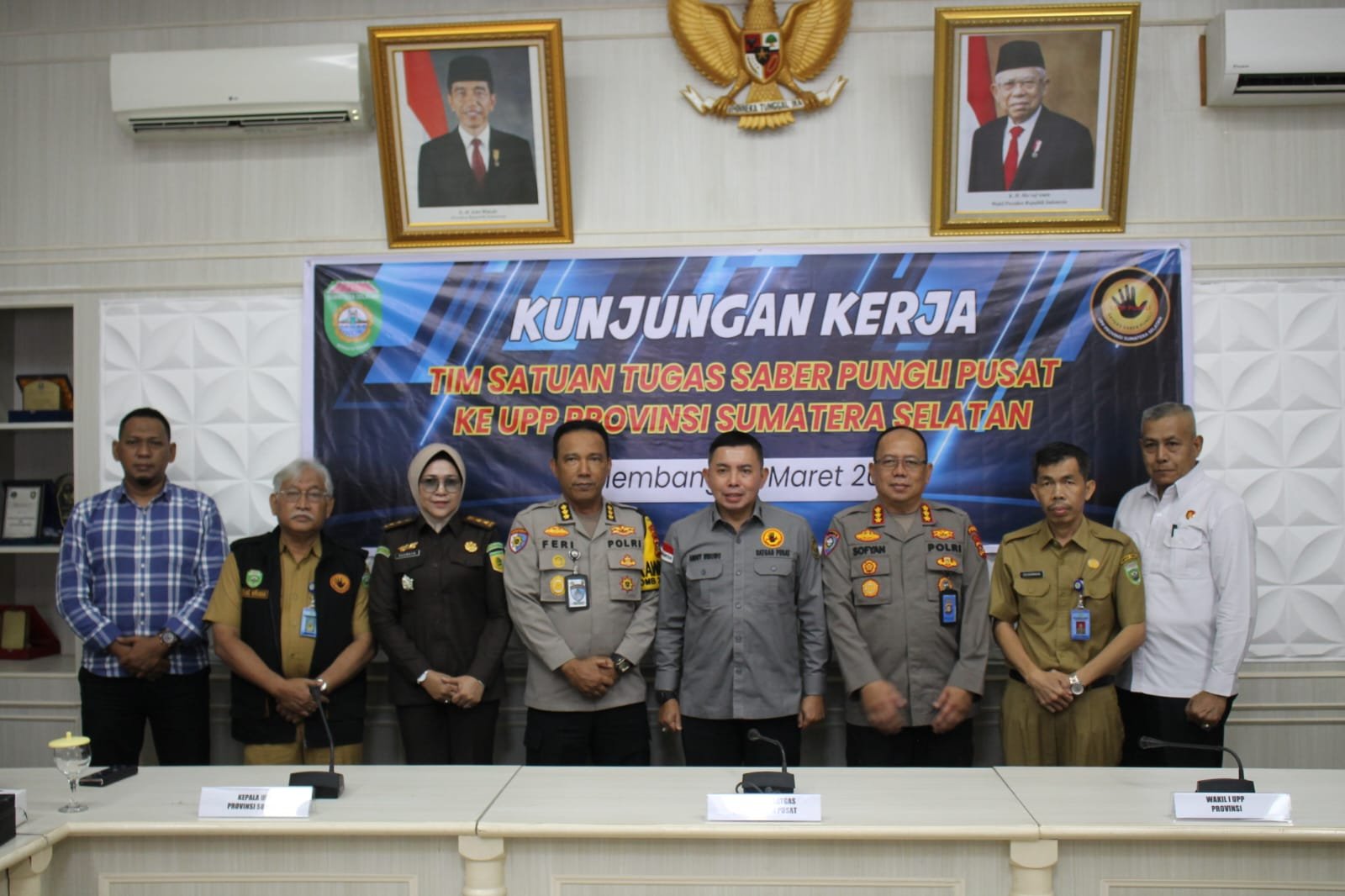 Kunker Sekretaris Satgas Saber Pungli Pusat (Kemenkopolhukam RI) dalam rangka monev Satgas Saber Pungli Provinsi Sumsel